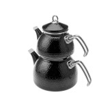 کتری قوری لعابی کاراجا مدل Kristalمشکی