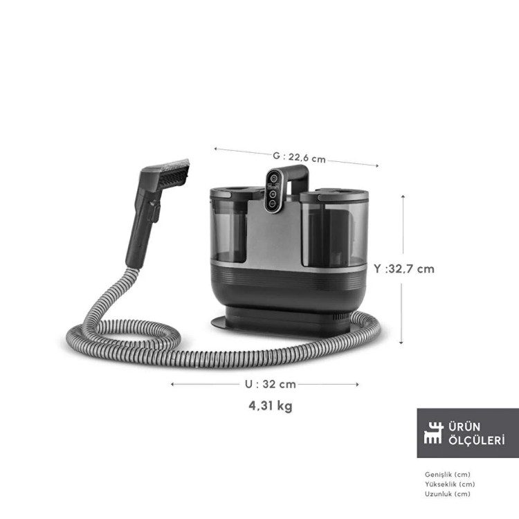 بخارشوی فرش مبل کاراجا Vantuz Deepclean خاکستری