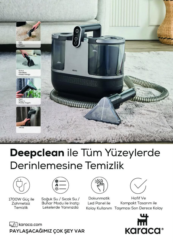 بخارشوی فرش مبل کاراجا Vantuz Deepclean خاکستری